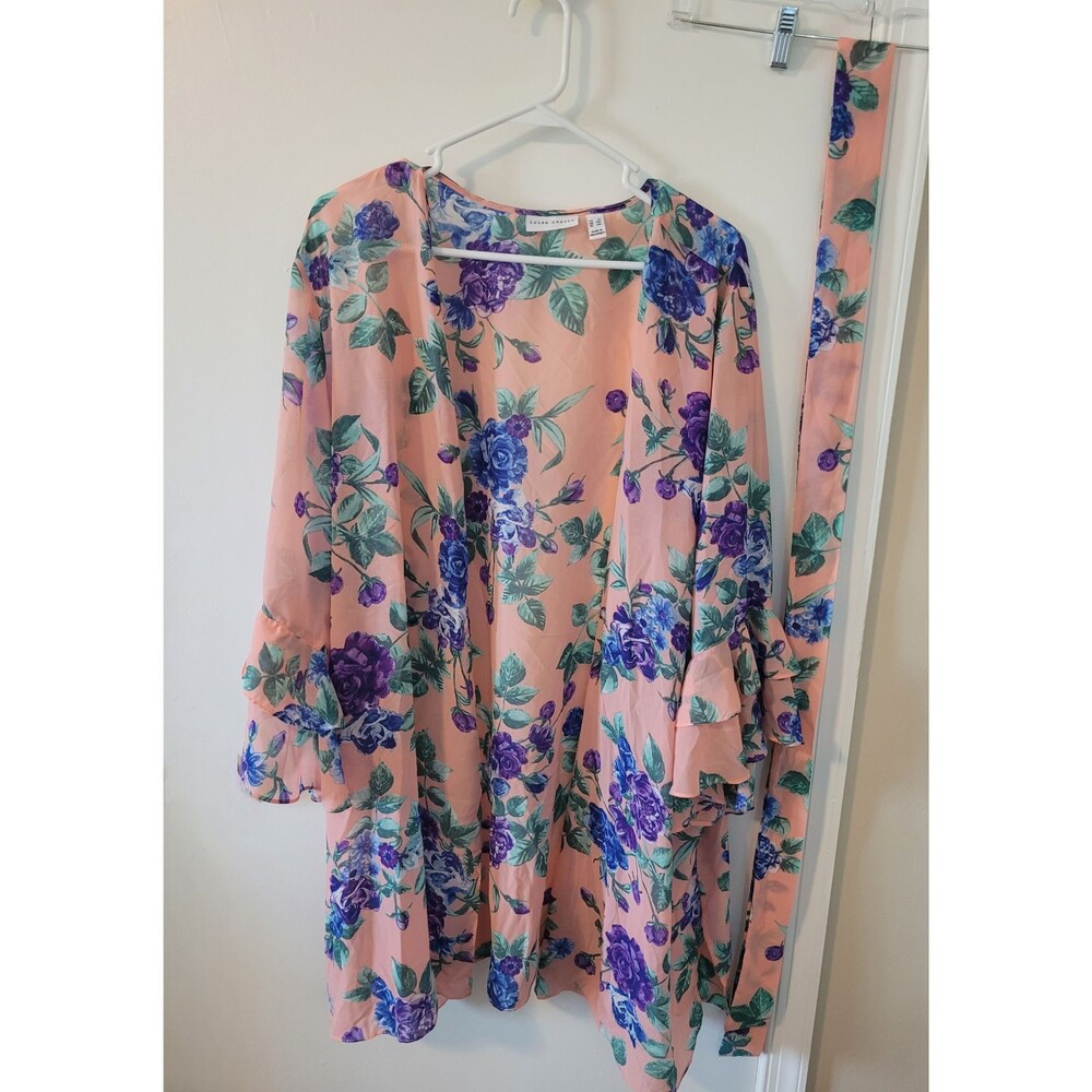 Susan Graver Floral Chiffon Cardigan